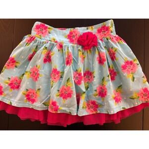 Cherokee Girls‎ Flower Skirt Size M (7-8) Blue Cotton-Lined Beach Summer Party